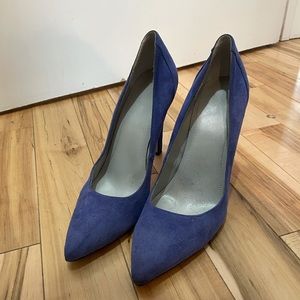Calvin Klein Blue Faux Suede heels w/ heel studs